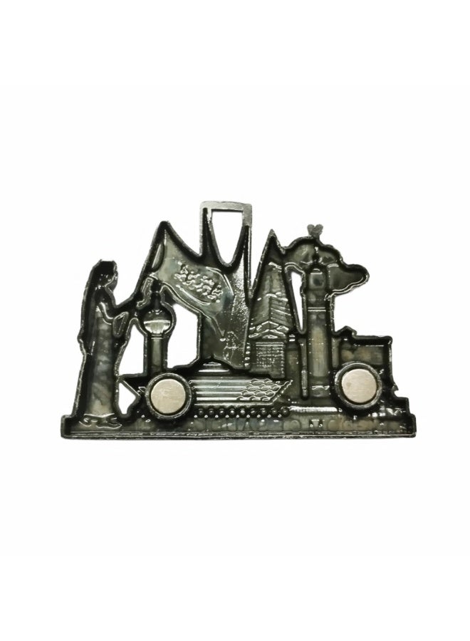 مغناطيس ثلاجة معدني ثلاثي الأبعاد - المملكة العربية السعودية - معالم بارزة، علم وطني، وشعار نخلة | هدية تذكارية فاخرة للسفر والتراث والفخر | قطعة ديكور مميزة للمنزل أو المكتب - Image 5